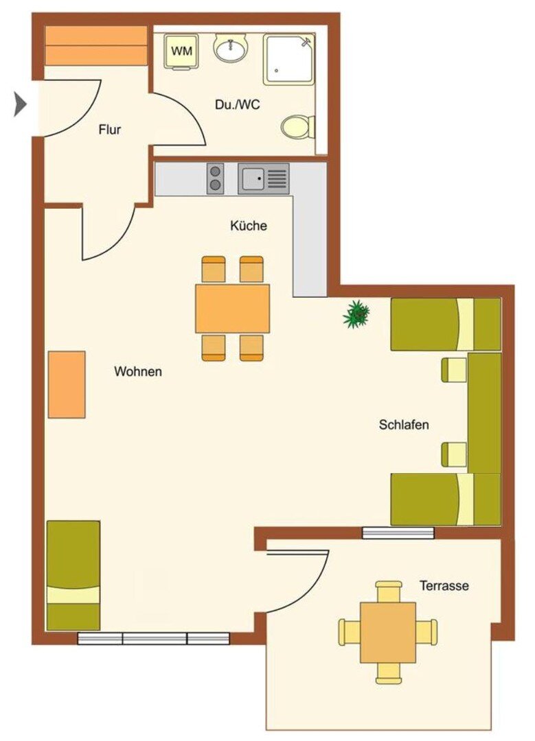 Wohnung zur Miete 850 € 1,5 Zimmer 43 m²<br/>Wohnfläche EG<br/>Geschoss Georg-Böhringer-Weg 70 Göppingen - Nordweststadt Göppingen 73035