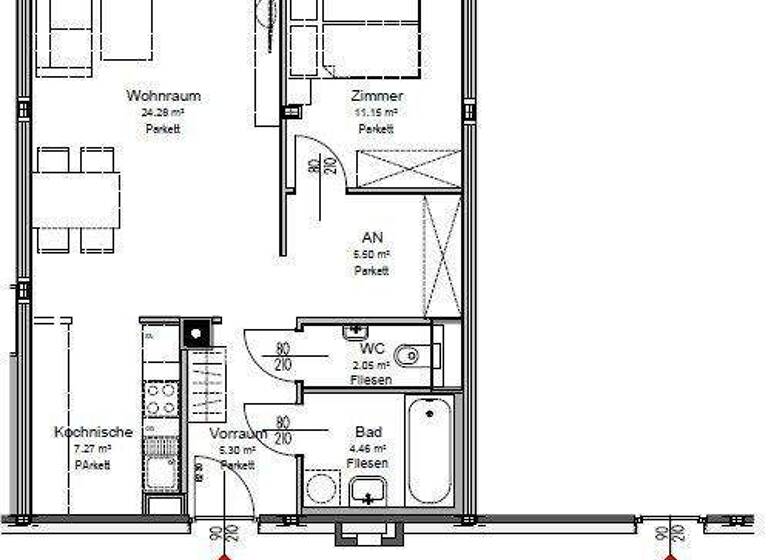 Wohnung zur Miete 795 € 2 Zimmer 60 m² 3. Geschoss Wien 1210