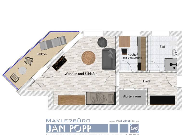Studio zur Miete 235 € 1 Zimmer 45 m² frei ab 01.06.2026 Reudnitz Mohlsdorf-Teichwolframsdorf 07987