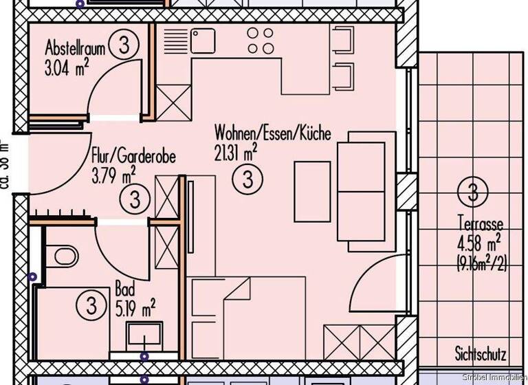 Studio zum Kauf - Erstbezug 141.000 € 1 Zimmer 37,9 m² EG Wilburgstetten 91634