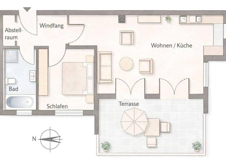 Terrassenwohnung zur Miete 1.370 € 2 Zimmer 68,5 m² Münchner Straße 30 Zorneding 85604