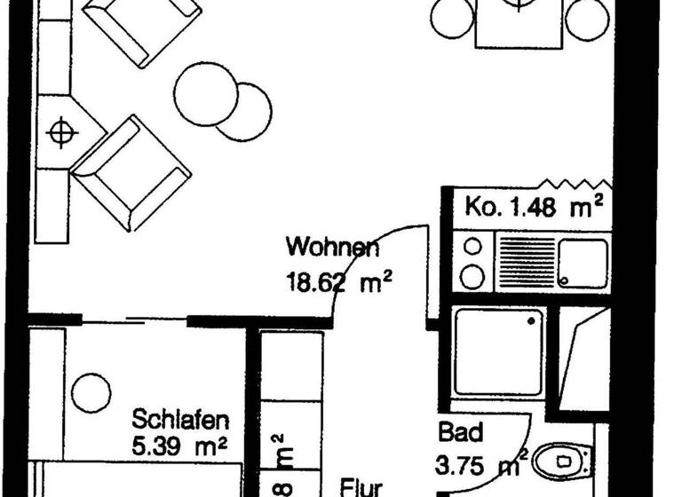 Wohnung zum Kauf 70.000 € 1,5 Zimmer 33,7 m² 11. Geschoss frei ab sofort Stuttgarter Allee 41 Grünau-Mitte Leipzig 04209