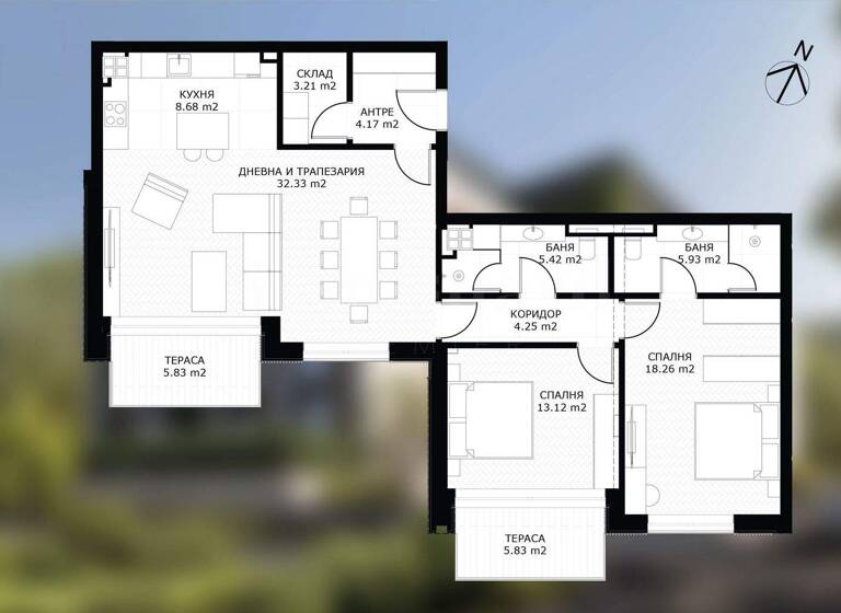 Studio zum Kauf 326.500 € 3 Zimmer 136,9 m² Sofia