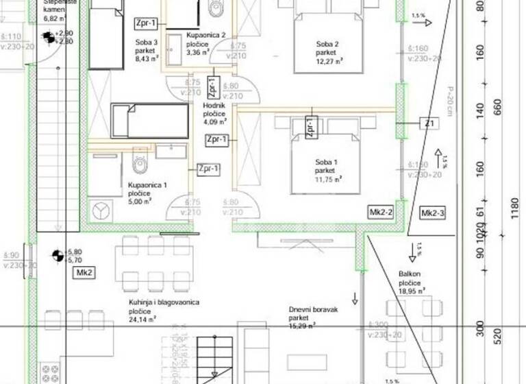 Wohnung zum Kauf 620.000 € 6 Zimmer 103 m² 2. Geschoss Okrug