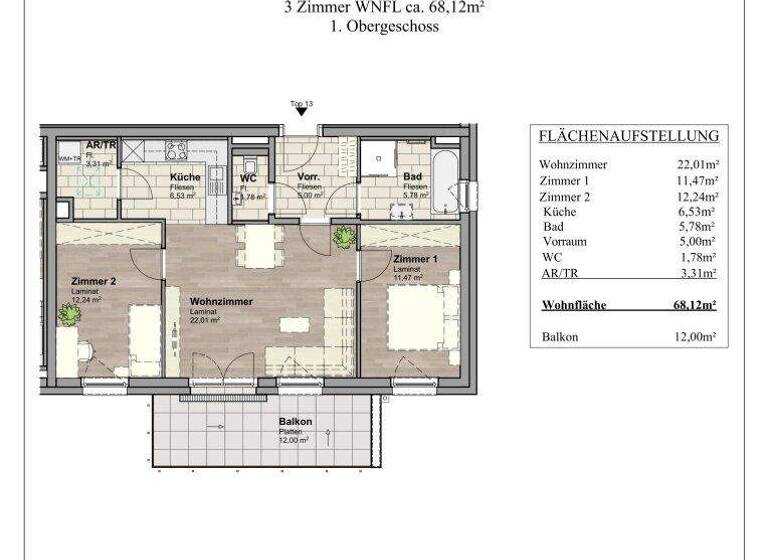 Wohnung zum Kauf - Erstbezug provisionsfrei 309.900 € 3 Zimmer 68 m² Unterwaltersdorf 2442