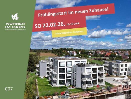 Wohnung zum Kauf - Neubau provisionsfrei 399.900 € 2 Zimmer 76,8 m² 1. Geschoss Am Simontalgraben 23 Langenau 89129