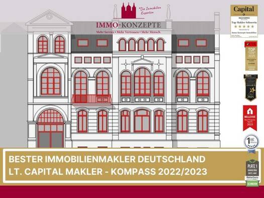 Wohnung zur Miete 1.190 € 2,5 Zimmer 77 m² 1. Geschoss Alexandrinenstraße 33 Paulsstadt Schwerin 19055