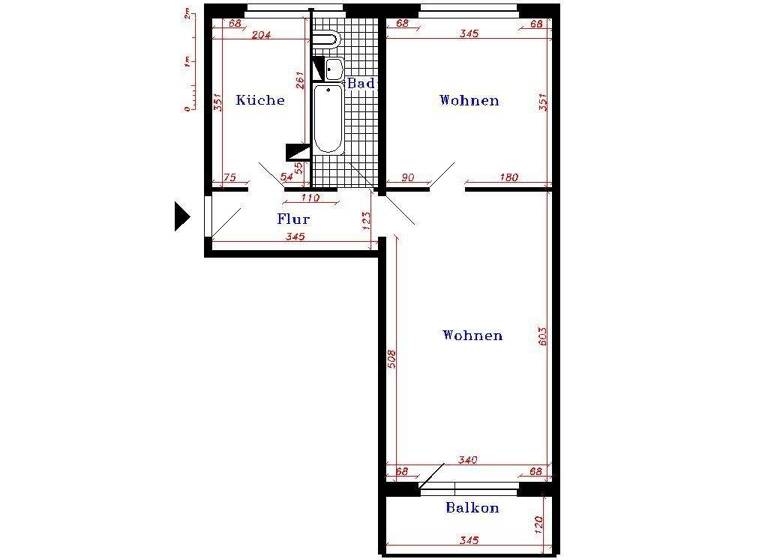 Wohnung zur Miete 341 € 2 Zimmer 50,9 m² 4. Geschoss Thale 06502