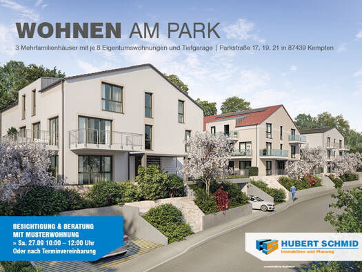 Wohnung zum Kauf - Neubau provisionsfrei 806.000 € 3 Zimmer 103,9 m² 2. Geschoss Parkstraße 19 Kempten Kempten (Allgäu) 87439