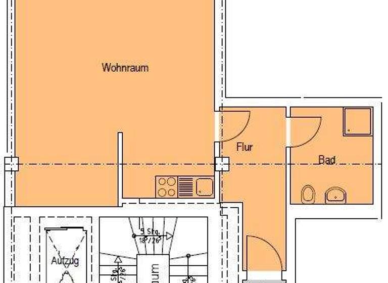 Studio zur Miete 380 € 1 Zimmer 47,7 m² 1. Geschoss Barfüßerstraße 17 Altstadt Halle 06108