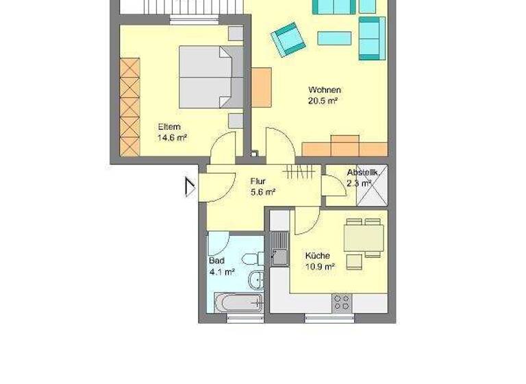 Wohnung zur Miete 609 € 2 Zimmer 61 m² EG frei ab 16.04.2026 Strotheide 59 Innenstadt Gütersloh 33330