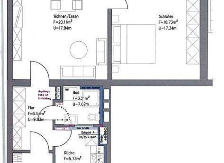Wohnung zur Miete 1.092 € 2 Zimmer 61 m² 5. Geschoss frei ab 01.04.2026 Schießgrabenstraße 8A Innenstadt Augsburg 86150