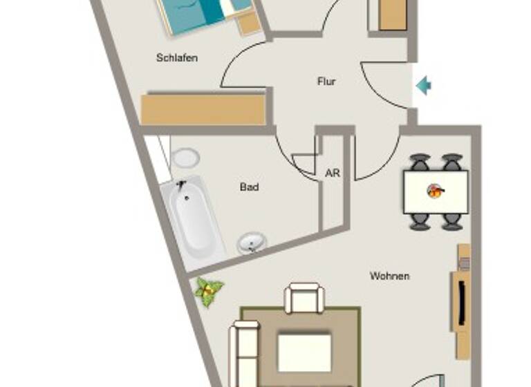 Wohnung zur Miete nur mit Wohnberechtigungsschein 343 € 2,5 Zimmer 62,3 m²<br/>Wohnfläche 2.<br/>Geschoss Windmühlenstraße 48 Innenstadt Bochum 44787