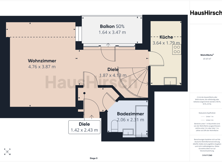 Maisonette zum Kauf 260.000 € 2 Zimmer 54,7 m² 4. Geschoss Universitätsviertel Augsburg 86159