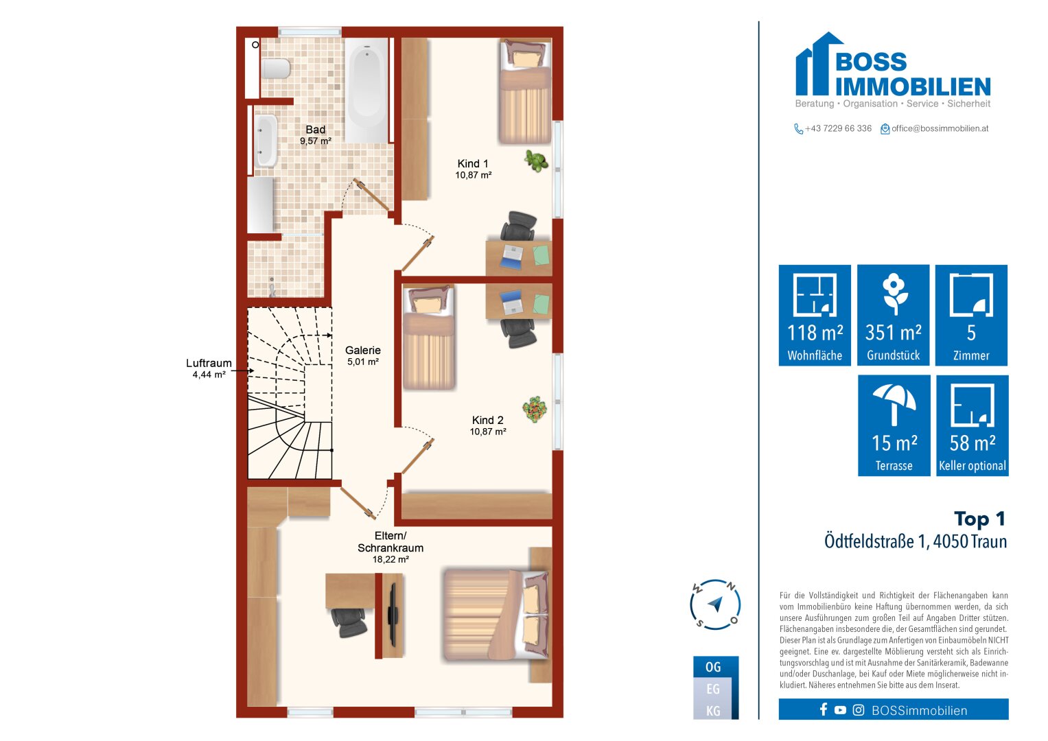 Reihenendhaus zum Kauf 499.900 € 5 Zimmer 118 m²<br/>Wohnfläche 351 m²<br/>Grundstück Ödtfeldstraße 1 Traun 4050