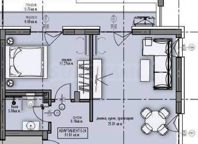 Studio zum Kauf 79.838 € 2 Zimmer 72,6 m² Velingrad