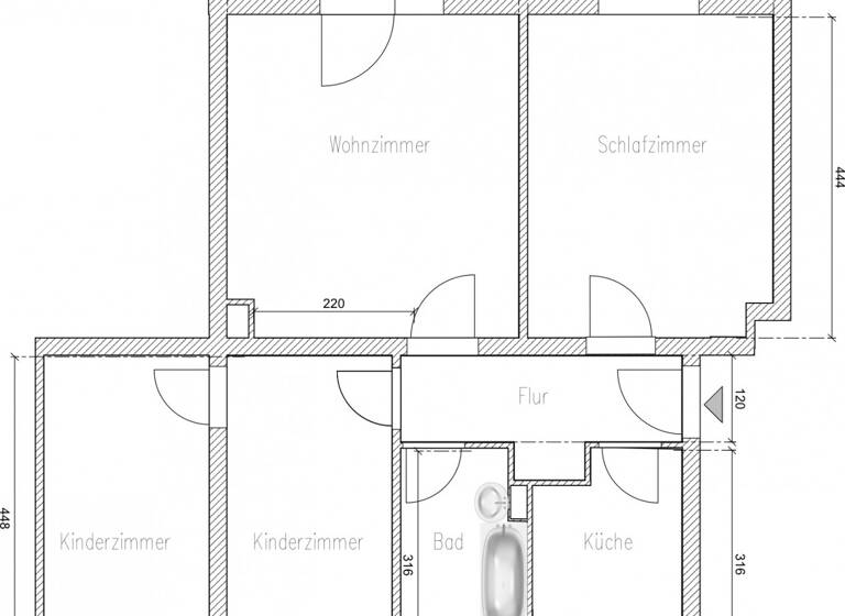 Wohnung zur Miete 483 € 4 Zimmer 71,1 m² 3. Geschoss Bergstraße 19 b Stendal 39576