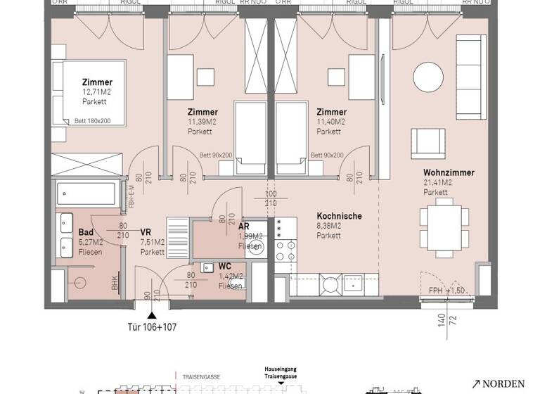 Wohnung zum Kauf - Erstbezug 625.900 € 4 Zimmer 81,5 m² 5. Geschoss frei ab 30.06.2028 Engerthstraße 111 Wien 1200
