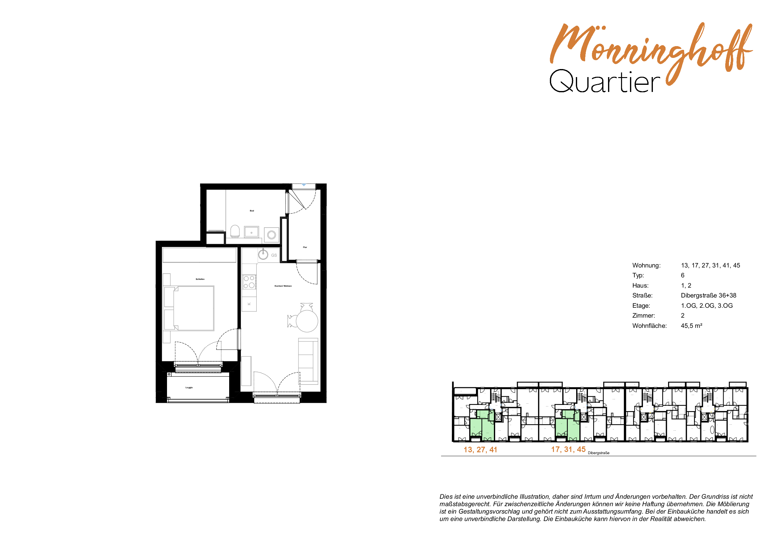 Wohnung zur Miete 700 € 2 Zimmer 45,5 m²<br/>Wohnfläche 2.<br/>Geschoss 01.02.2025<br/>Verfügbarkeit Dibergstraße 36 Südinnenstadt Bochum 44789