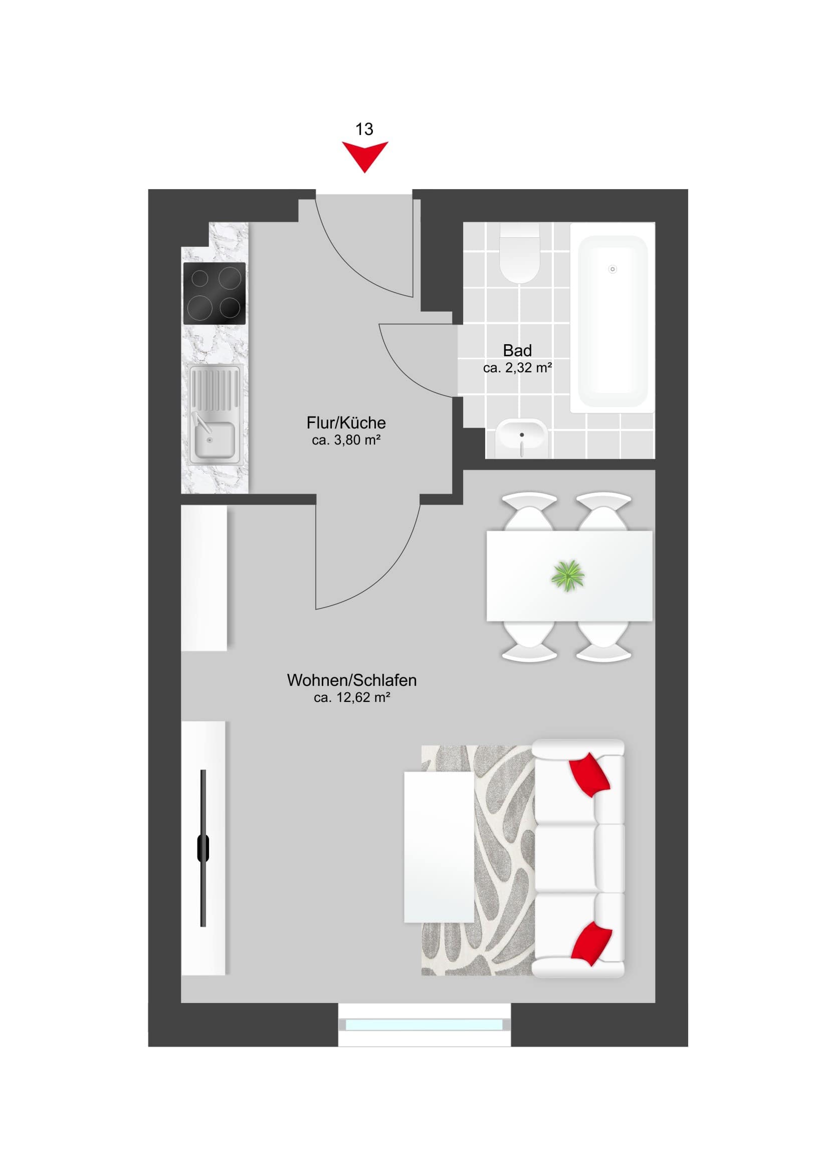 Wohnung zum Kauf provisionsfrei 223.500 € 1 Zimmer 20,8 m²<br/>Wohnfläche Untere Au München 81541