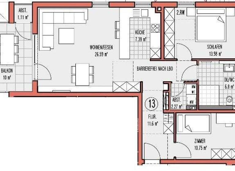Wohnung zur Miete - Erstbezug 1.360 € 3 Zimmer 83 m² 1. Geschoss frei ab 01.06.2026 Waldrems Backnang 71522