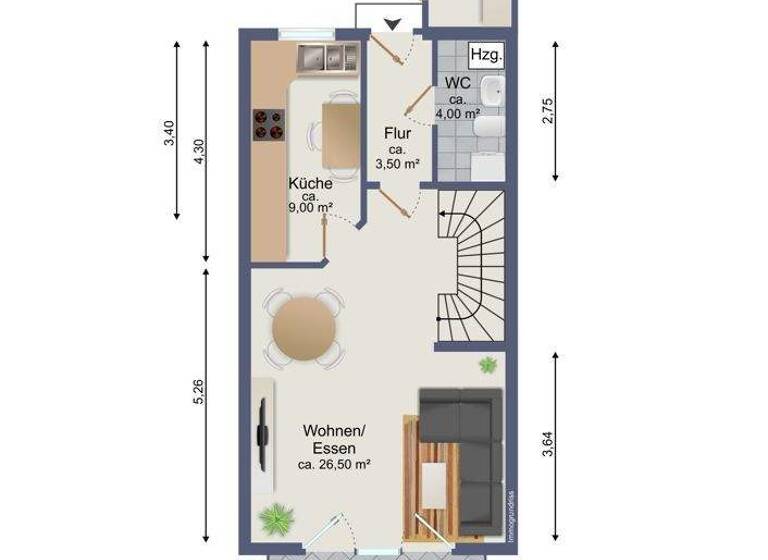 Reihenmittelhaus zum Kauf 309.900 € 3 Zimmer 86 m² 186 m² Grundstück Bentwisch 18182