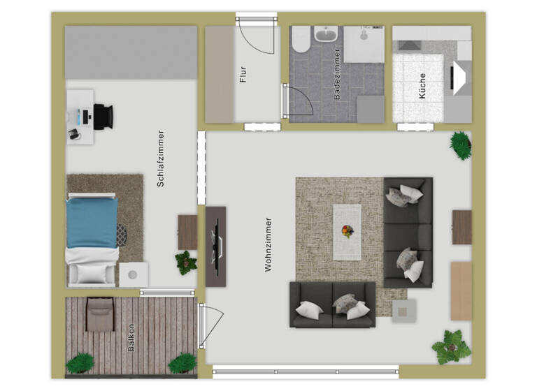 Wohnung zum Kauf 222.000 € 2 Zimmer 44 m² Stadtmitte Neu-Ulm 89231