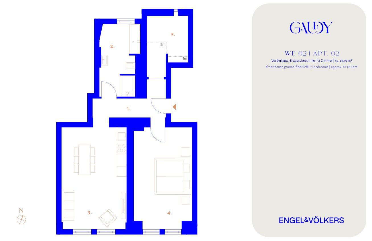 Wohnung zum Kauf 420.000 € 2 Zimmer 62 m²<br/>Wohnfläche EG<br/>Geschoss ab sofort<br/>Verfügbarkeit Gaudystraße 14 Prenzlauer Berg Berlin 10437