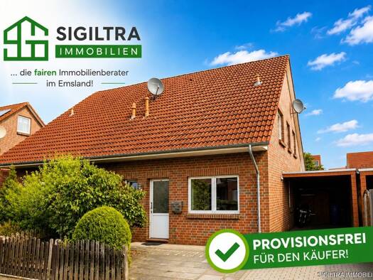 Doppelhaushälfte zum Kauf provisionsfrei 279.000 € 4 Zimmer 98 m² 285 m² Grundstück frei ab sofort Klein Scharrel Edewecht 26188