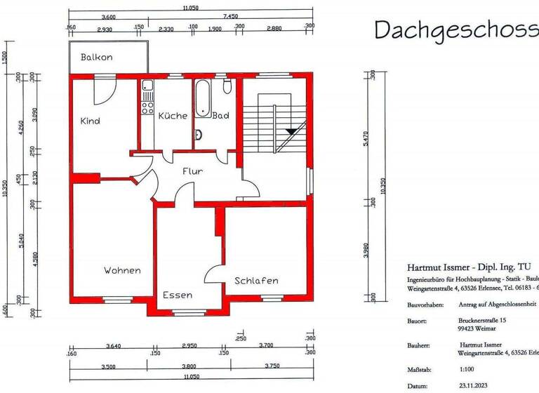 Wohnung zur Miete 850 € 4 Zimmer 83,6 m² 3. Geschoss frei ab 01.05.2026 Brucknerstraße 15 Westvorstadt Weimar 99423