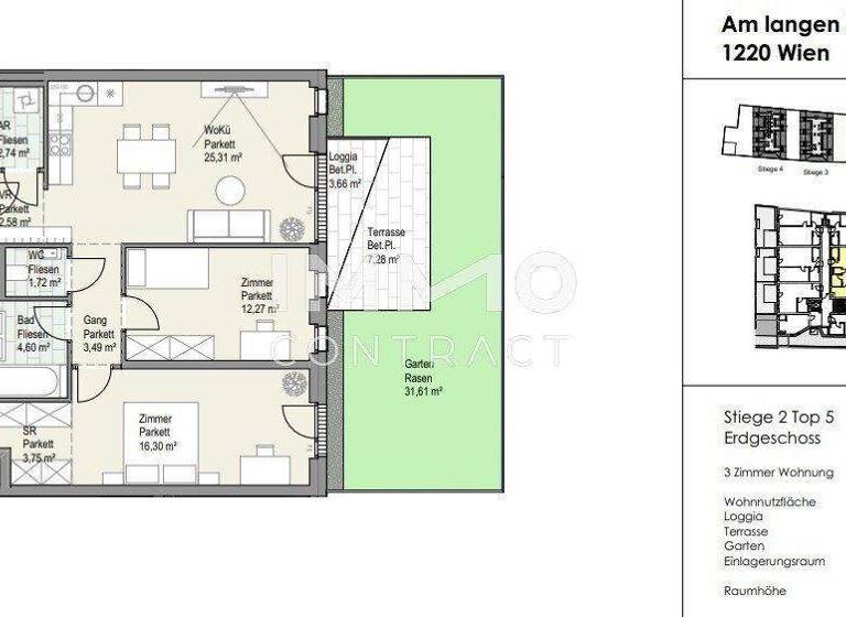 Wohnung zum Kauf - Erstbezug provisionsfrei 560.690 € 3 Zimmer 72,8 m² Wien 1220