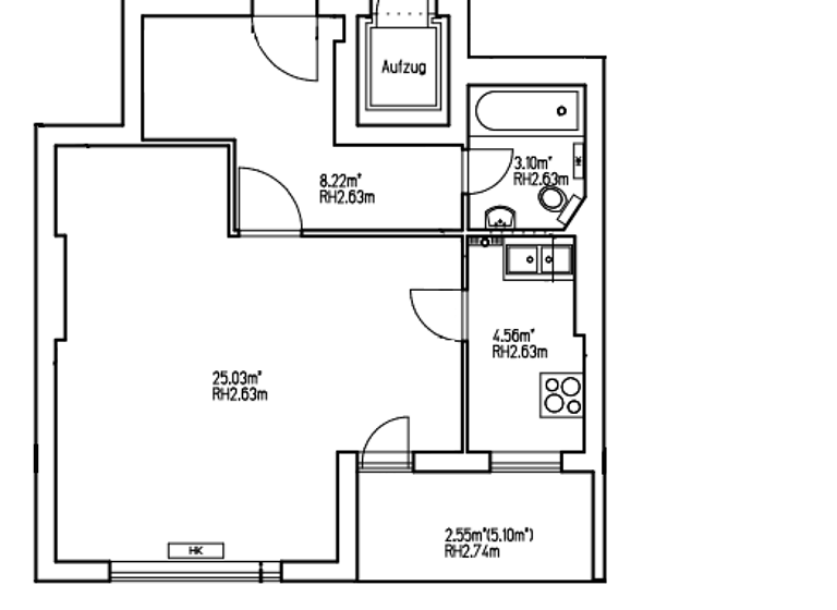 Studio zum Kauf provisionsfrei 267.293 € 1 Zimmer 43,5 m² 1. Geschoss Moabit Berlin 10553