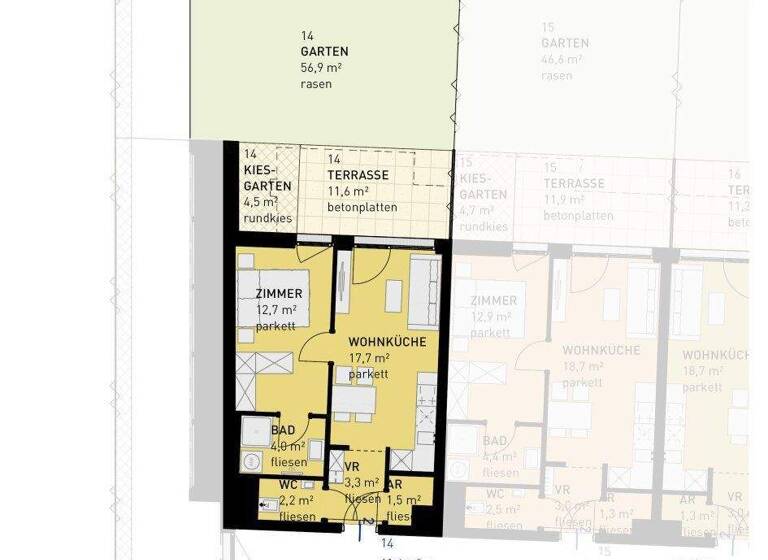 Wohnung zum Kauf - Erstbezug 305.500 € 2 Zimmer 41,4 m² EG frei ab 30.06.2028 Wulzendorfstraße 101 Wien 1220