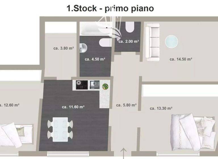 Studio zum Kauf 400.000 € 3 Zimmer 82 m² 1. Geschoss Brixen 39042
