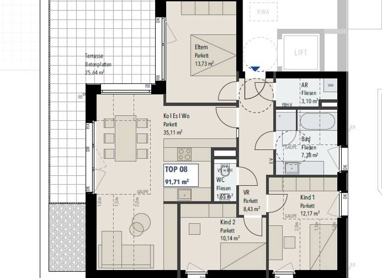 Wohnung zum Kauf provisionsfrei 613.000 € 4 Zimmer 91 m² 2. Geschoss Henndorf am Wallersee 5302