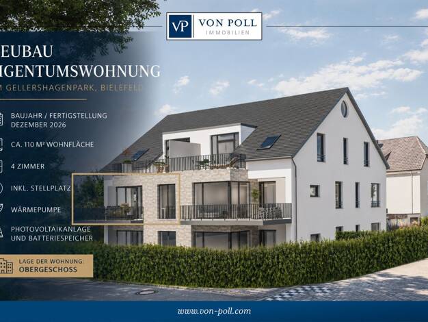 Wohnung zum Kauf - Erstbezug 574.184 € 4 Zimmer 110,4 m² EG Gellershagen Schildesche 33613