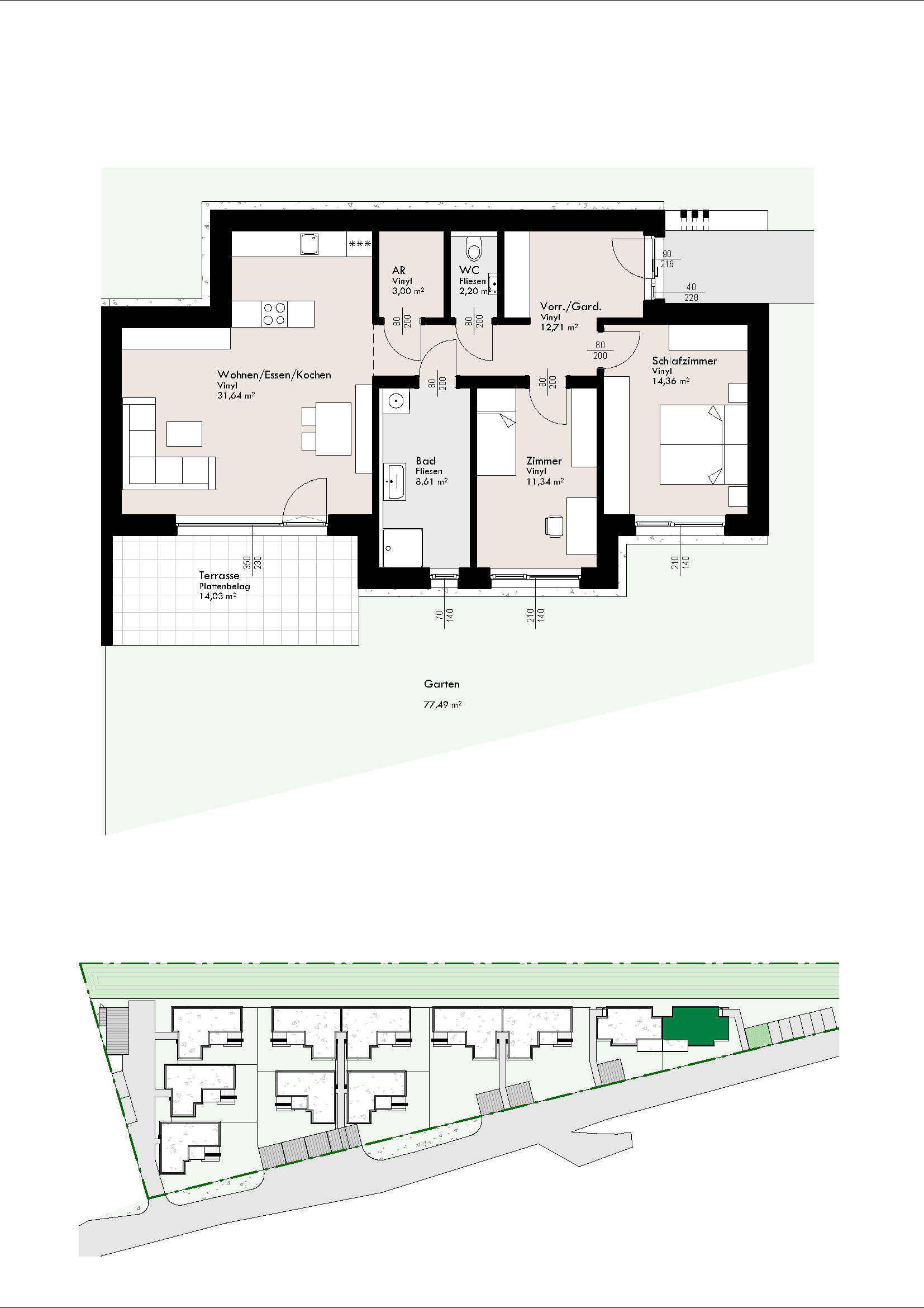 Mehrfamilienhaus zum Kauf provisionsfrei 364.930 € 3 Zimmer 84 m²<br/>Wohnfläche 31.12.2025<br/>Verfügbarkeit Gärtnerweg 25b Sierning 4522