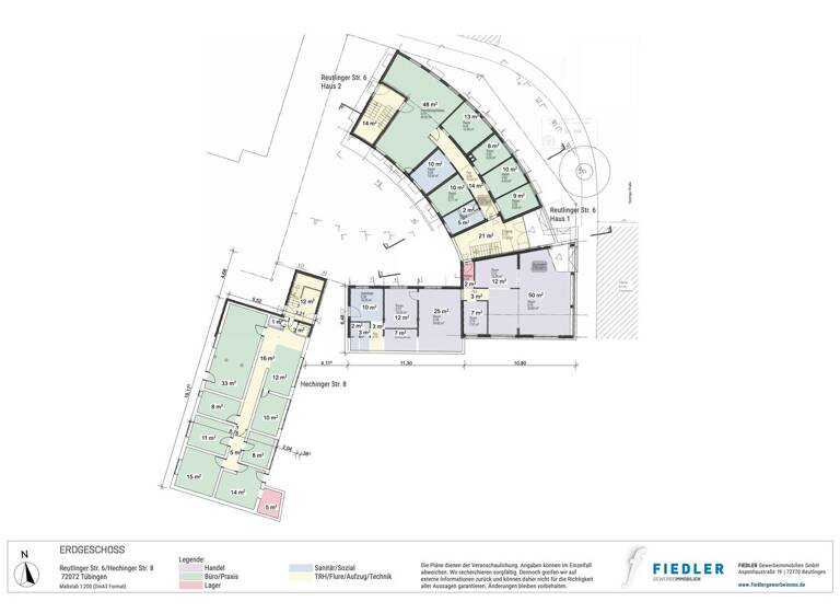 Gewerbeobjekt zum Kauf provisionsfrei als Kapitalanlage geeignet 1.356 m² 1.072 m² Grundstück Reutlinger Straße 6 Südstadt Tübingen 72072