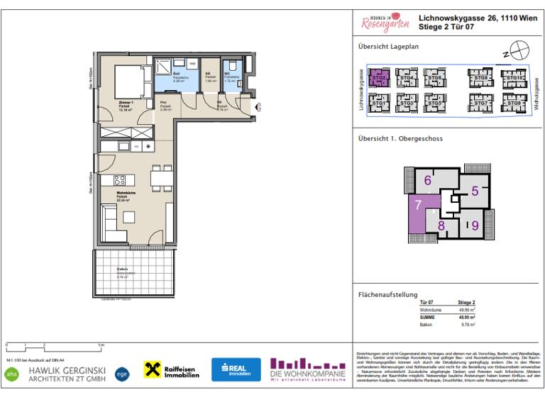 Wohnung zum Kauf provisionsfrei 239.754 € 2 Zimmer 48,9 m² 1. Geschoss Wien 1110
