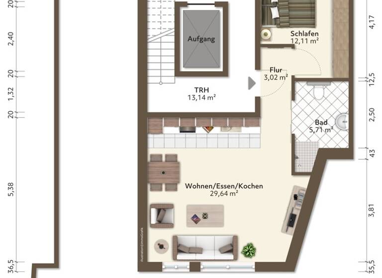 Wohnung zur Miete 599 € 2 Zimmer 47,9 m² Geestemünde Bremerhaven / Geestemünde 27570