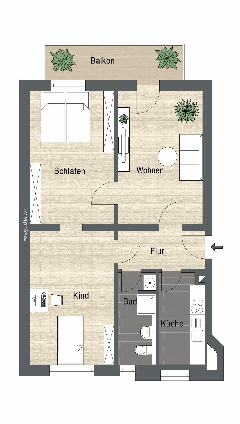 Wohnung zur Miete 1.025 € 3 Zimmer 71 m²<br/>Wohnfläche 2.<br/>Geschoss Zwenkauer Straße 19 Connewitz Leipzig 04277