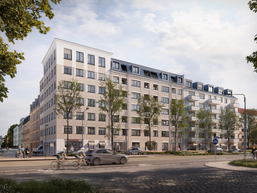 Wohnung zur Miete - Erstbezug 876 € 2 Zimmer 57,9 m² 1. Geschoss frei ab 01.10.2026 Gabelsberger Straße 2a Neustadt-Neuschönefeld Ost 04317