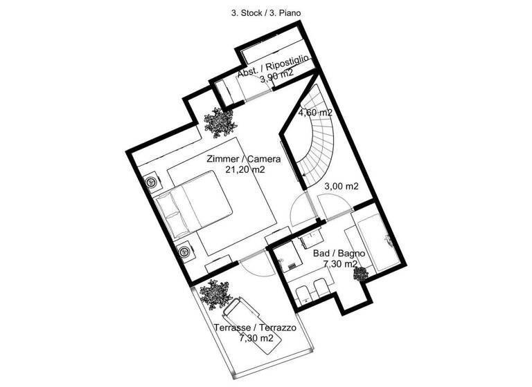 Wohnung zum Kauf 975.000 € 5 Zimmer 223 m² 3. Geschoss Bozen 39100