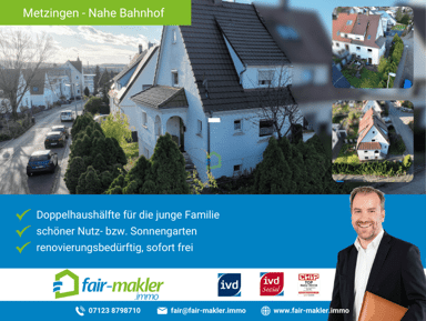 Doppelhaushälfte zum Kauf 279.000 € 3 Zimmer 67,9 m² 223 m² Grundstück Metzingen Metzingen 72555