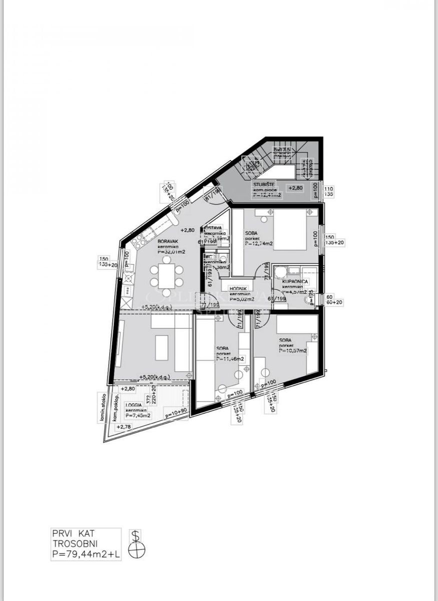 Wohnung zum Kauf 246.484 € 3 Zimmer 89 m²<br/>Wohnfläche 1.<br/>Geschoss Sveti Kajo