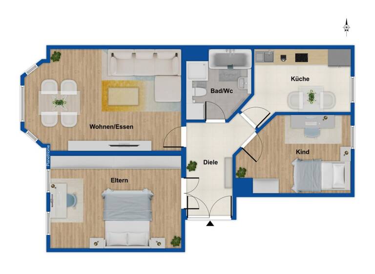 Wohnung zum Kauf 188.000 € 3 Zimmer 73 m²<br/>Wohnfläche 1.<br/>Geschoss Volkmarsdorf Leipzig 04315