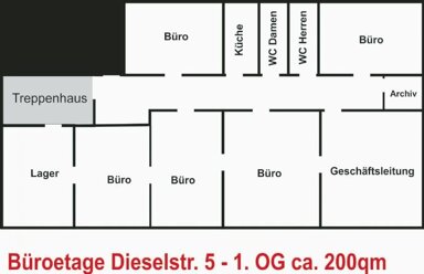 Bürofläche zur Miete provisionsfrei 985 € 8 Zimmer 220 m² Bürofläche Dieselstraße Haan Haan 42781