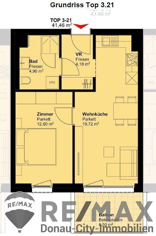 Wohnung zur Miete 725 € 2 Zimmer 42 m²<br/>Wohnfläche 1.<br/>Geschoss Gerasdorf 2201