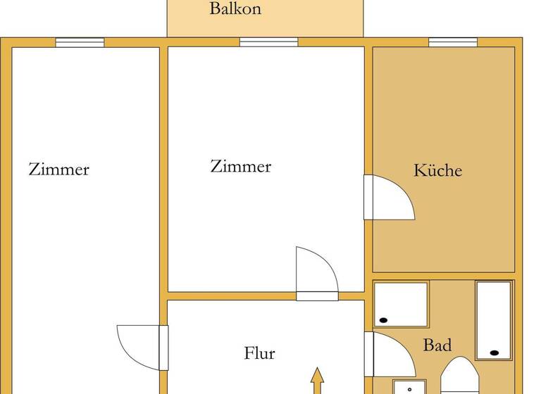 Wohnung zur Miete 385 € 2 Zimmer 60 m² EG Zerbst Zerbst/Anhalt 39261