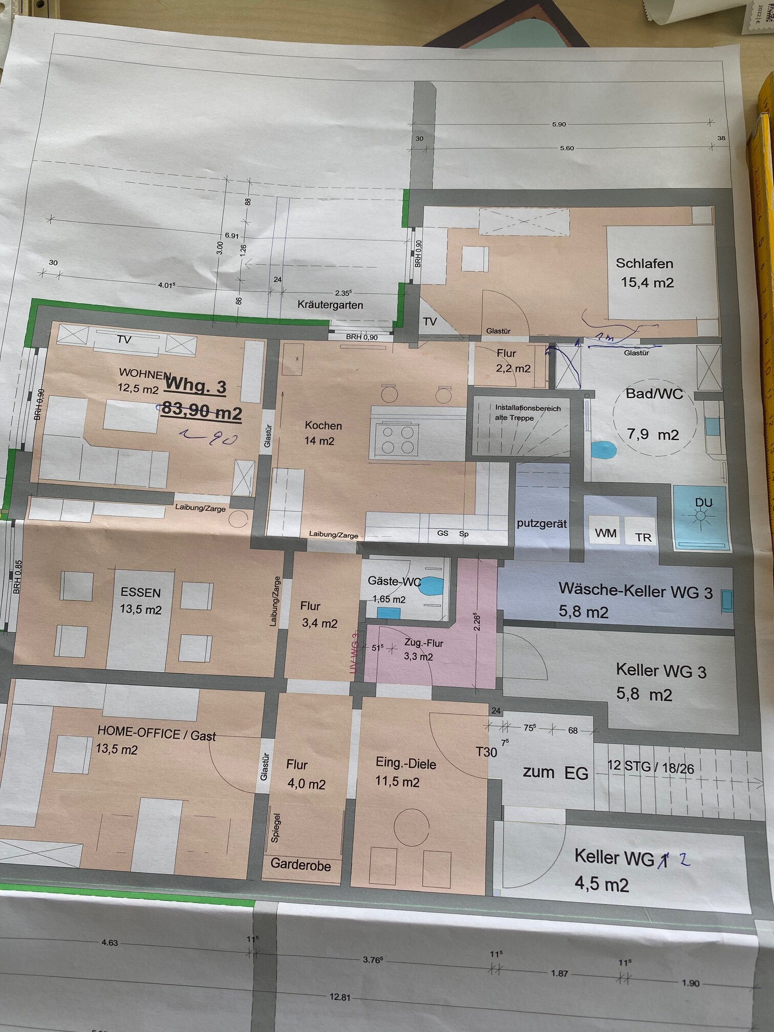 Wohnung zur Miete 1.050 € 3 Zimmer 90 m²<br/>Wohnfläche EG<br/>Geschoss 01.01.2025<br/>Verfügbarkeit Stadtzentrum Werl 59457